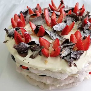 Strawberry Meringue Cake